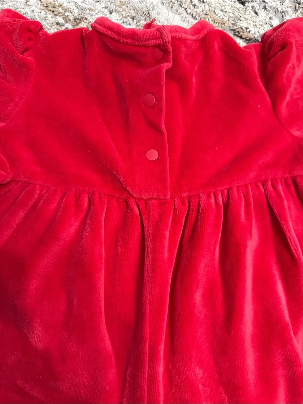 Carter's Red Velvet 'My First Christmas' Romper with Tree Embroidery
